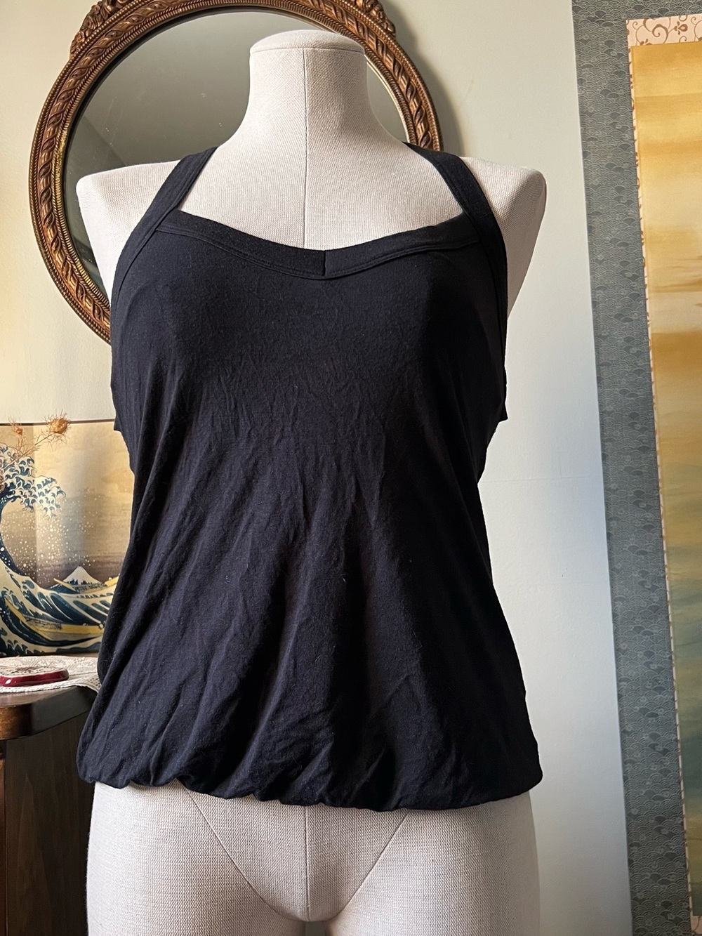 bebe Black Strappy Open-Back Tank Top - Picture 2 of 4